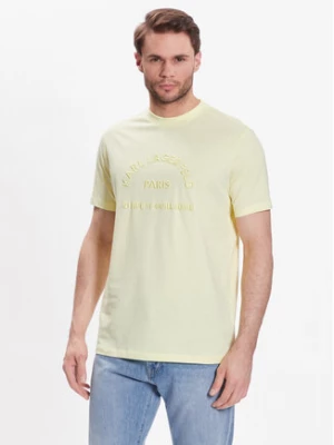 KARL LAGERFELD T-Shirt Crew Neck 755053 532224 Żółty Regular Fit