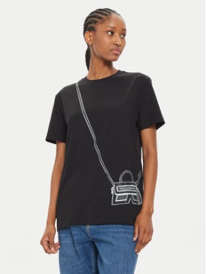 KARL LAGERFELD T-Shirt Cross Bag 236W1731 Czarny Regular Fit