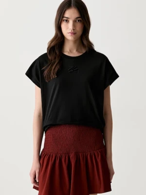 Karl Lagerfeld T-shirt damski bawełniany czarny