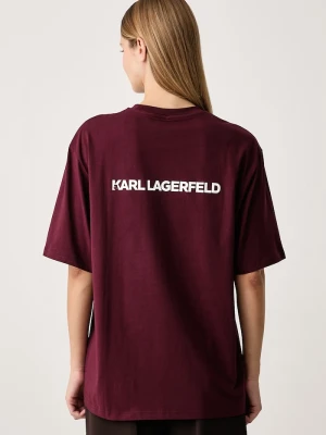 Karl Lagerfeld T-shirt damski bawełniany bordowy