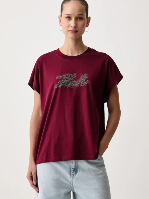 Karl Lagerfeld T-shirt damski bawełniany czerwony