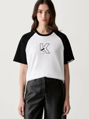 Karl Lagerfeld T-shirt damski bawełniany IKON czarny
