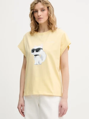 Karl Lagerfeld T-shirt damski bawełniany IKON AQUARELLE