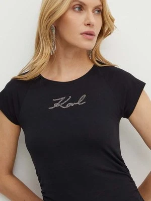 Karl Lagerfeld t-shirt damski kolor czarny 245W1700