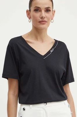 Karl Lagerfeld t-shirt damski kolor czarny 245W1709