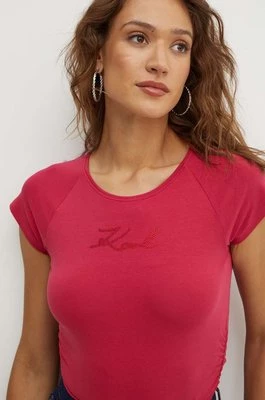 Karl Lagerfeld t-shirt damski kolor czerwony 245W1700