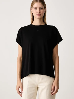 Karl Lagerfeld T-shirt damski z modalem czarny