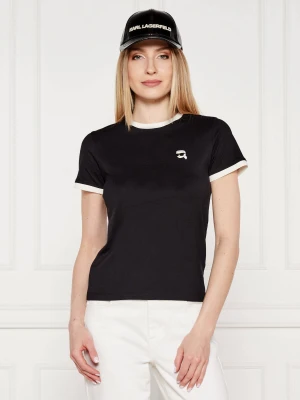 Karl Lagerfeld T-shirt ikon patch | Slim Fit czarny