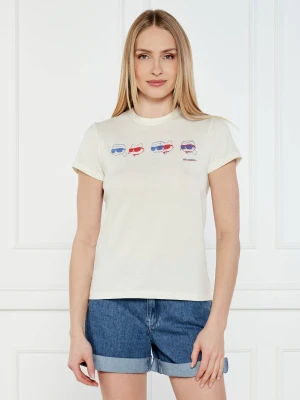 Karl Lagerfeld T-shirt IKON | Regular Fit kremowy