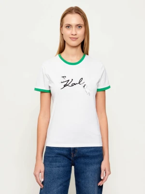 Karl Lagerfeld T-shirt Ikon Signature Choupette | Slim Fit biały