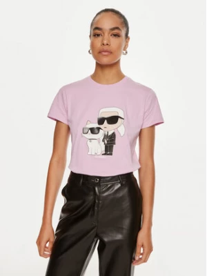 KARL LAGERFELD T-Shirt Ikonik 2.0 230W1704 Różowy Regular Fit