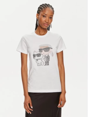 KARL LAGERFELD T-Shirt Ikonik 2.0 230W1772 Biały Regular Fit