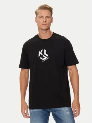 KARL LAGERFELD T-Shirt Klj Regular Monogram Sslv Tee 236D1704 Czarny Regular Fit Karl Lagerfeld Jeans