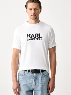 Karl Lagerfeld T-shirt męski bawełniany biały