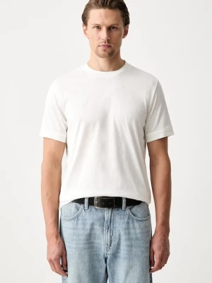 Karl Lagerfeld T-shirt męski bawełniany beżowy