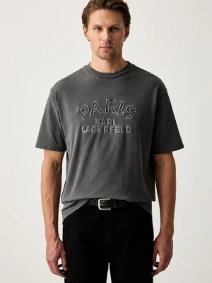 Karl Lagerfeld T-shirt męski bawełniany szary