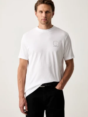 Karl Lagerfeld T-shirt męski bawełniany biały