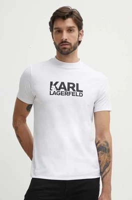 Karl Lagerfeld t-shirt męski kolor biały z nadrukiem 543235.755087