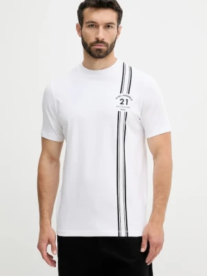Karl Lagerfeld t-shirt męski kolor biały z nadrukiem 553235.755050