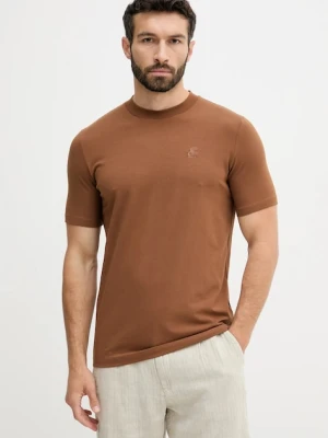 Karl Lagerfeld t-shirt męski kolor brązowy gładki 553221.755750
