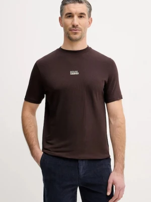 Karl Lagerfeld t-shirt męski kolor brązowy gładki 561235.755034