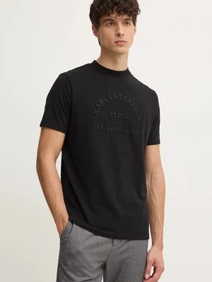 Karl Lagerfeld t-shirt męski kolor czarny z aplikacją 544221.755050