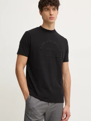 Karl Lagerfeld t-shirt męski kolor czarny z aplikacją 544221.755050