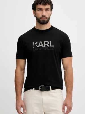 Karl Lagerfeld t-shirt męski kolor czarny z aplikacją 554225.755038