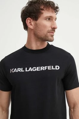 Karl Lagerfeld t-shirt męski kolor czarny z nadrukiem 542221.755053