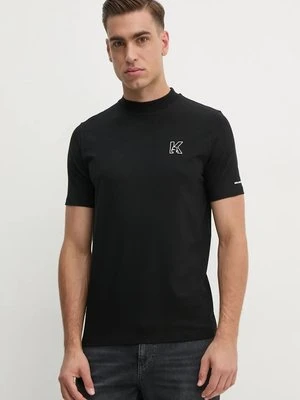 Karl Lagerfeld t-shirt męski kolor czarny z nadrukiem 544221.755030