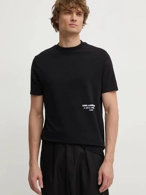 Karl Lagerfeld t-shirt męski kolor czarny z nadrukiem 544221.755033