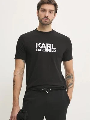 Karl Lagerfeld t-shirt męski kolor czarny z nadrukiem 551235.755087