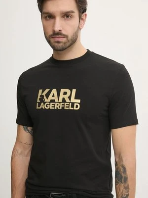 Karl Lagerfeld t-shirt męski kolor czarny z nadrukiem 551235.755087