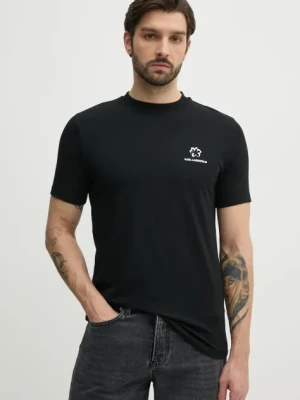 Karl Lagerfeld t-shirt męski kolor czarny z nadrukiem 552235.755043