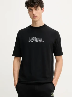 Karl Lagerfeld t-shirt męski kolor czarny z nadrukiem 552235.755156