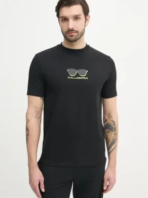 Karl Lagerfeld t-shirt męski kolor czarny z nadrukiem 552235.755400