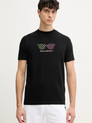 Karl Lagerfeld t-shirt męski kolor czarny z nadrukiem 552235.755402