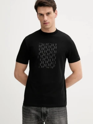 Karl Lagerfeld t-shirt męski kolor czarny z nadrukiem 553235.755037