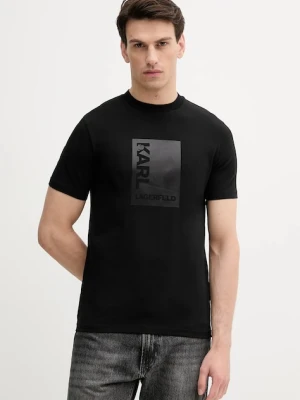 Karl Lagerfeld t-shirt męski kolor czarny z nadrukiem 553235.755038