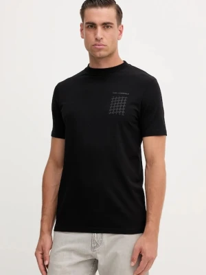 Karl Lagerfeld t-shirt męski kolor czarny z nadrukiem 554221.755034