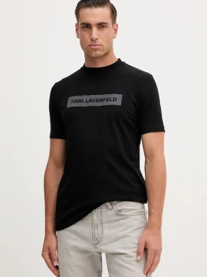 Karl Lagerfeld t-shirt męski kolor czarny z nadrukiem 554221.755035