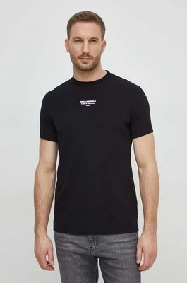 Karl Lagerfeld t-shirt męski kolor czarny z nadrukiem