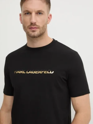 Karl Lagerfeld t-shirt męski kolor czarny z nadrukiem 755462.551235