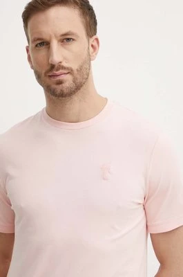 Karl Lagerfeld t-shirt męski kolor różowy gładki 542221.755055