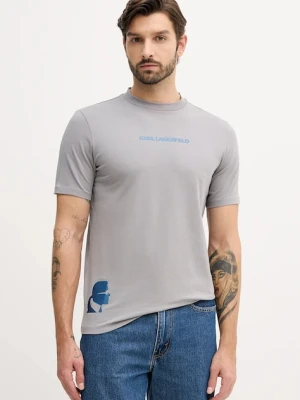 Karl Lagerfeld t-shirt męski kolor szary gładki 554235.755403