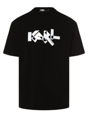 KARL LAGERFELD T-shirt męski Mężczyźni Dżersej czarny nadruk,