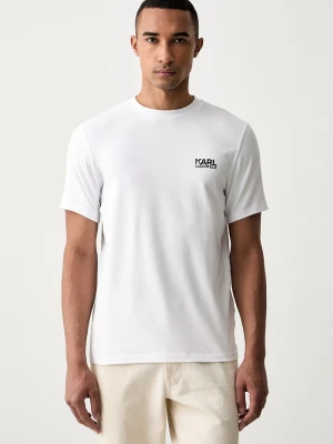 Karl Lagerfeld T-shirt męski z bawełną biały