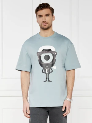 Karl Lagerfeld T-shirt | Relaxed fit niebieski