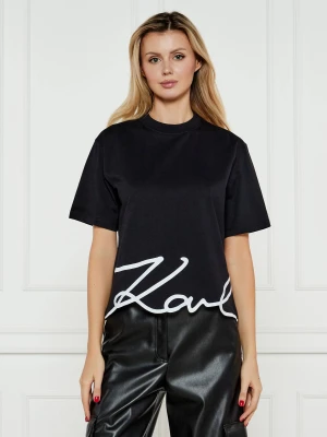 Karl Lagerfeld T-shirt SIGNATURE HEM T | Regular Fit czarny