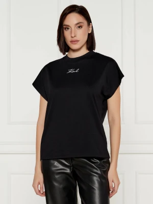 Karl Lagerfeld T-shirt Signature | Regular Fit czarny